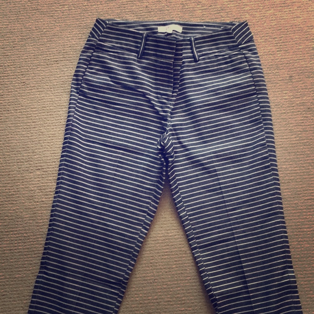 Loft Navy and white stripped pants